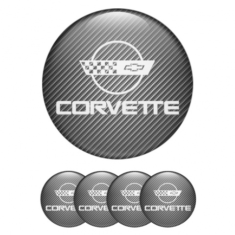 Chevrolet Corvette Emblems for Center Wheel Caps Carbon White C4 Logo