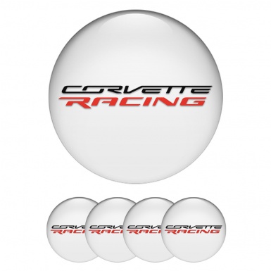 Chevrolet Corvette Silicone Stickers for Center Wheel Caps White Racing Edition
