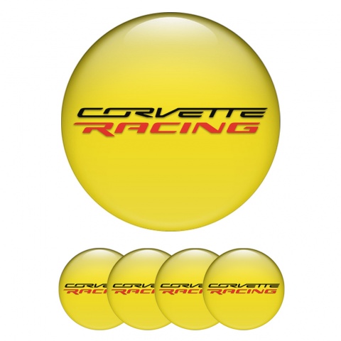Chevrolet Corvette Wheel Emblem for Center Caps Yellow Racing Edition