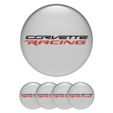 Chevrolet Corvette Stickers for Wheels Center Caps Grey Racing Edition