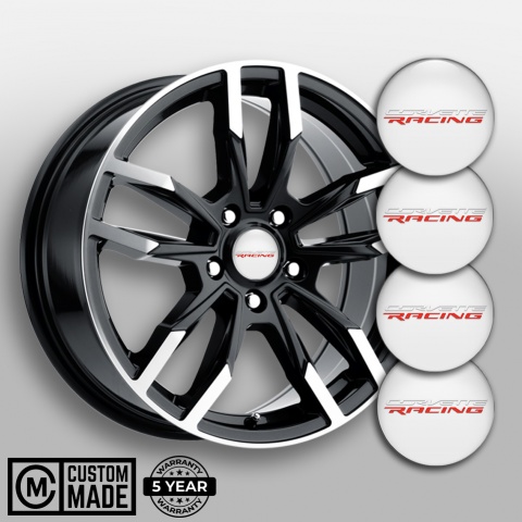 Chevrolet Corvette Emblems for Center Wheel Caps White Racing Logo