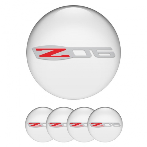 Chevrolet Z06 Stickers for Wheels Center Caps White Variant