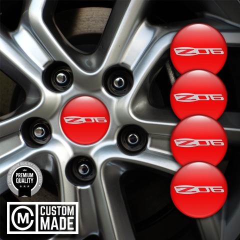 Chevrolet Z06 Emblem for Wheel Center Caps Red Variant