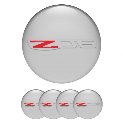 Chevrolet Z06 Center Wheel Caps Stickers Grey Variant