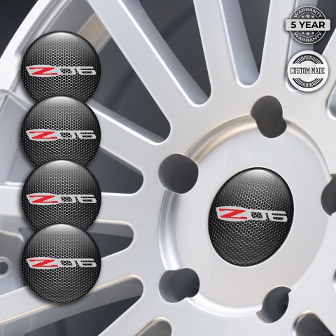 Chevrolet Z06 Wheel Stickers for Center Caps Metallic Grate Variant