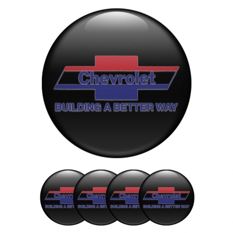 Chevrolet Silicone Stickers for Center Wheel Caps Black Blue Slogan