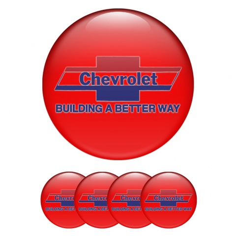 Chevrolet Wheel Emblem for Center Caps Red Blue Slogan