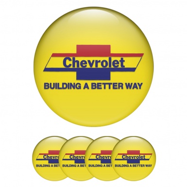 Chevrolet Stickers for Wheels Center Caps Yellow Blue Slogan
