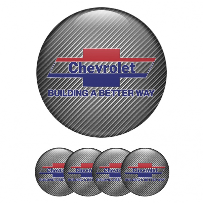Chevrolet Emblem for Center Wheel Caps Carbon Blue Slogan