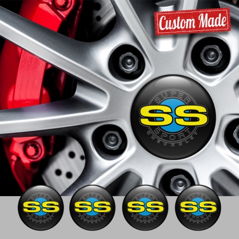 Chevrolet Camaro Silicone Stickers for Center Wheel Caps White SS Edition