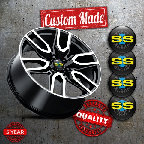 Chevrolet Camaro SS Center Wheel Caps Stickers Black Edition