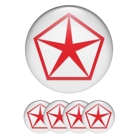 Chrysler Stickers for Wheels Center Caps White Classic Red Logo