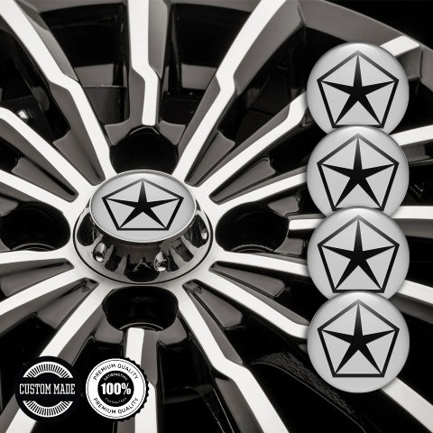 Chrysler Stickers for Wheels Center Caps Grey Black Pentastar Logo