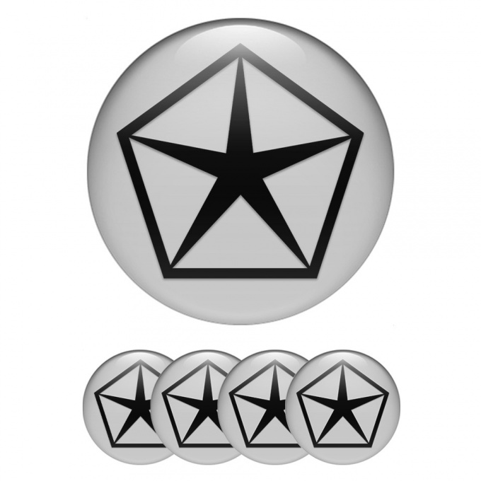 Chrysler Stickers for Wheels Center Caps Grey Black Pentastar Logo