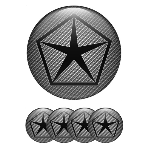Chrysler Emblem for Wheel Center Caps Carbon Black Pentastar Logo