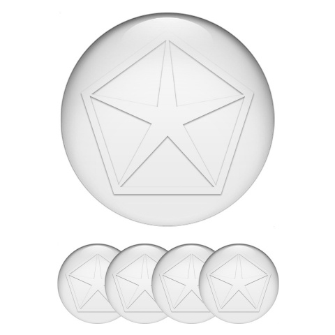 Chrysler Wheel Stickers for Center Caps White Pentastar White Logo