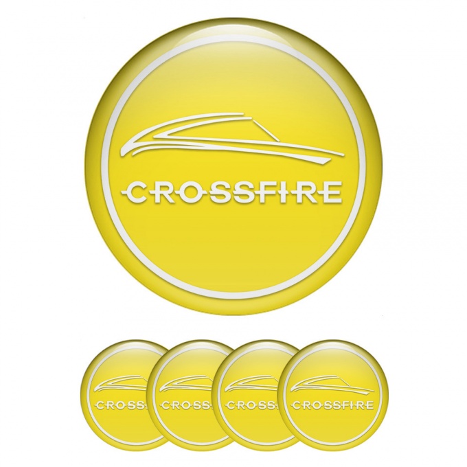 Chrysler Crossfire Emblems for Center Wheel Caps Yellow White Ring