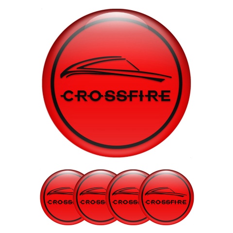 Chrysler Crossfire Stickers for Wheels Center Caps Red Black Ring