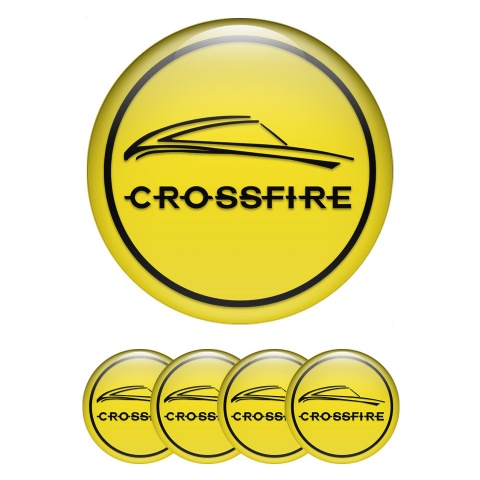 Chrysler Crossfire Emblem for Center Wheel Caps Yellow Black Ring