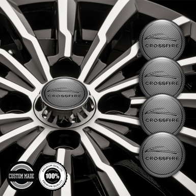 Chrysler Crossfire Emblems for Center Wheel Caps Carbon Black Ring