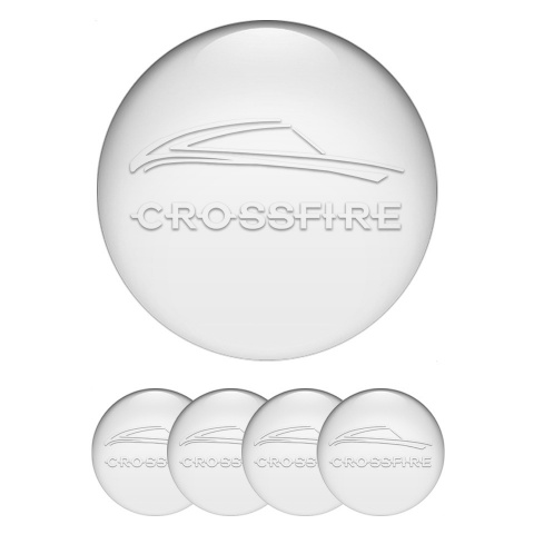 Chrysler Crossfire Domed Stickers for Wheel Center Caps Pearl White Motif
