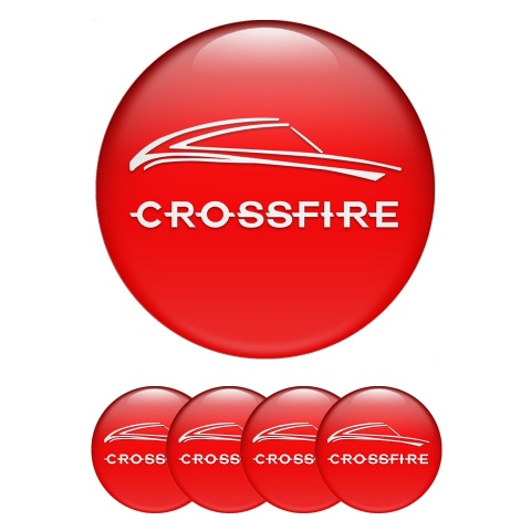 Chrysler Crossfire Wheel Emblem for Center Caps Red White Motif