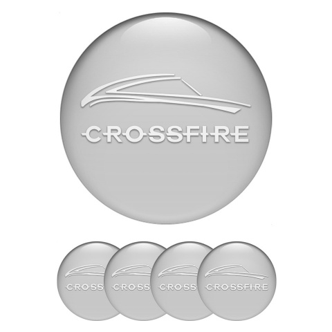 Chrysler Crossfire Emblem for Wheel Center Caps Grey White Motif