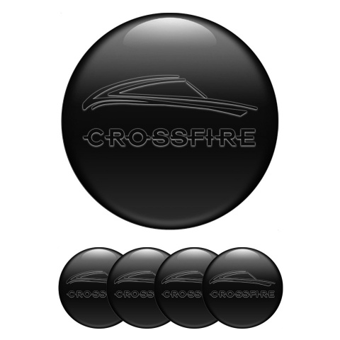 Chrysler Crossfire Emblems for Center Wheel Caps Black Dark Motif