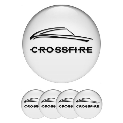 Chrysler Crossfire Wheel Stickers for Center Caps White Black Motif