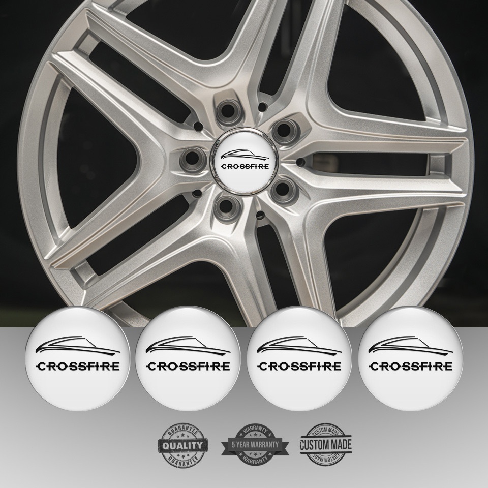 Chrysler Crossfire Wheel Stickers for Center Caps White Black Motif ...