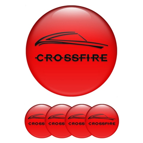Chrysler Crossfire Silicone Stickers for Center Wheel Caps Red Black Motif
