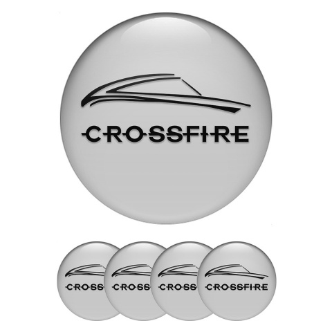Chrysler Crossfire Wheel Emblem for Center Caps Grey Black Motif
