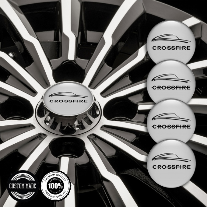 Chrysler Crossfire Wheel Emblem for Center Caps Grey Black Motif ...