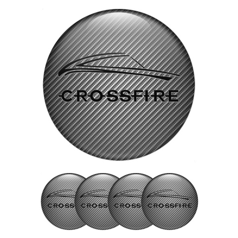 Chrysler Crossfire Stickers for Wheels Center Caps Carbon Black Motif