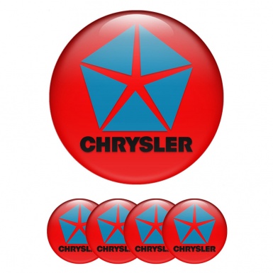 Chrysler Wheel Emblem for Center Caps Red Blue Pentastar
