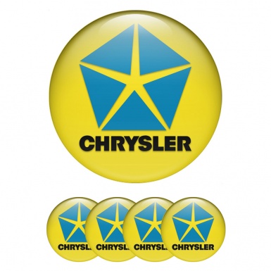 Chrysler Stickers for Wheels Center Caps Yellow Blue Pentastar