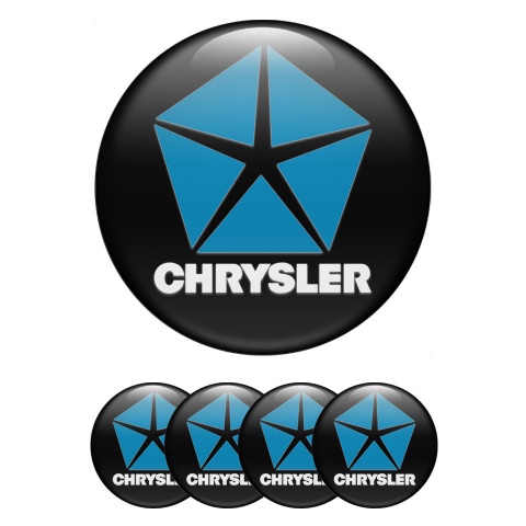 Chrysler Emblems for Center Wheel Caps Black Blue Variant