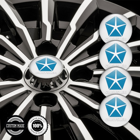 Chrysler Wheel Stickers for Center Caps White Blue Variant