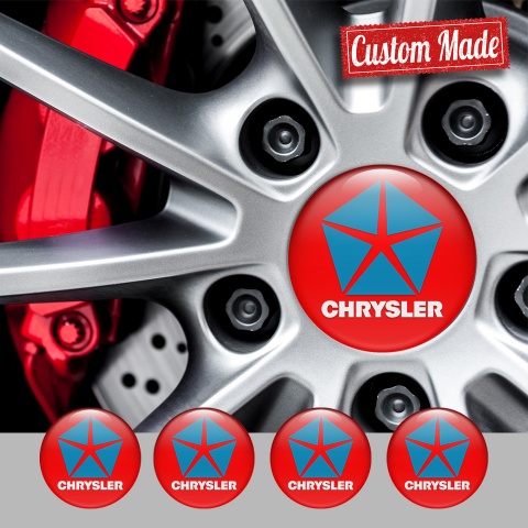Chrysler Silicone Stickers for Center Wheel Caps Red Blue Variant