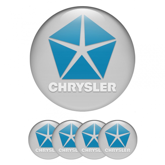 Chrysler Wheel Emblem for Center Caps Grey Blue Variant