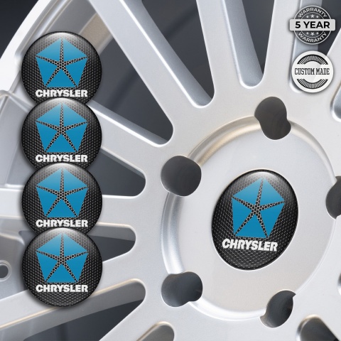 Chrysler Emblem for Wheel Center Caps Dark Mesh Blue Variant