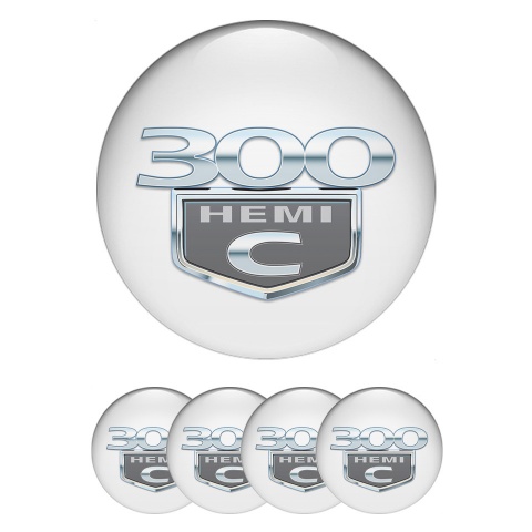 Chrysler 300c Center Wheel Caps Stickers White Hemi Edition