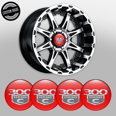 Chrysler 300c Emblems for Center Wheel Caps Red Hemi Edition