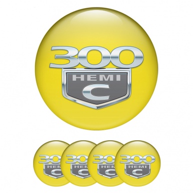 Chrysler 300c Wheel Stickers for Center Caps Yellow Hemi Edition