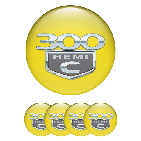 Chrysler 300c Wheel Stickers for Center Caps Yellow Hemi Edition