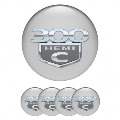 Chrysler 300c Silicone Stickers for Center Wheel Caps Grey Hemi Edition