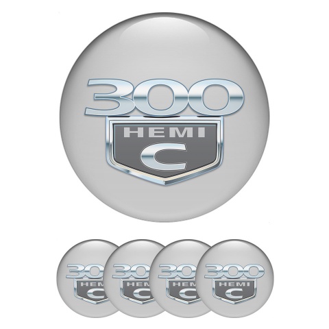Chrysler 300c Silicone Stickers for Center Wheel Caps Grey Hemi Edition