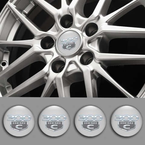 Chrysler 300c Silicone Stickers for Center Wheel Caps Grey Hemi Edition