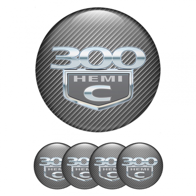 Chrysler 300c Domed Stickers for Wheel Center Caps Carbon Hemi Edition