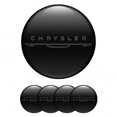 Chrysler Stickers for Wheels Center Caps Dark New Black Logo